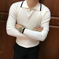 2019 Fall new Korean version V collar Coloured sweater Mens knitwear Sweater slim fit Pure Color Long Sleeve Undershirt