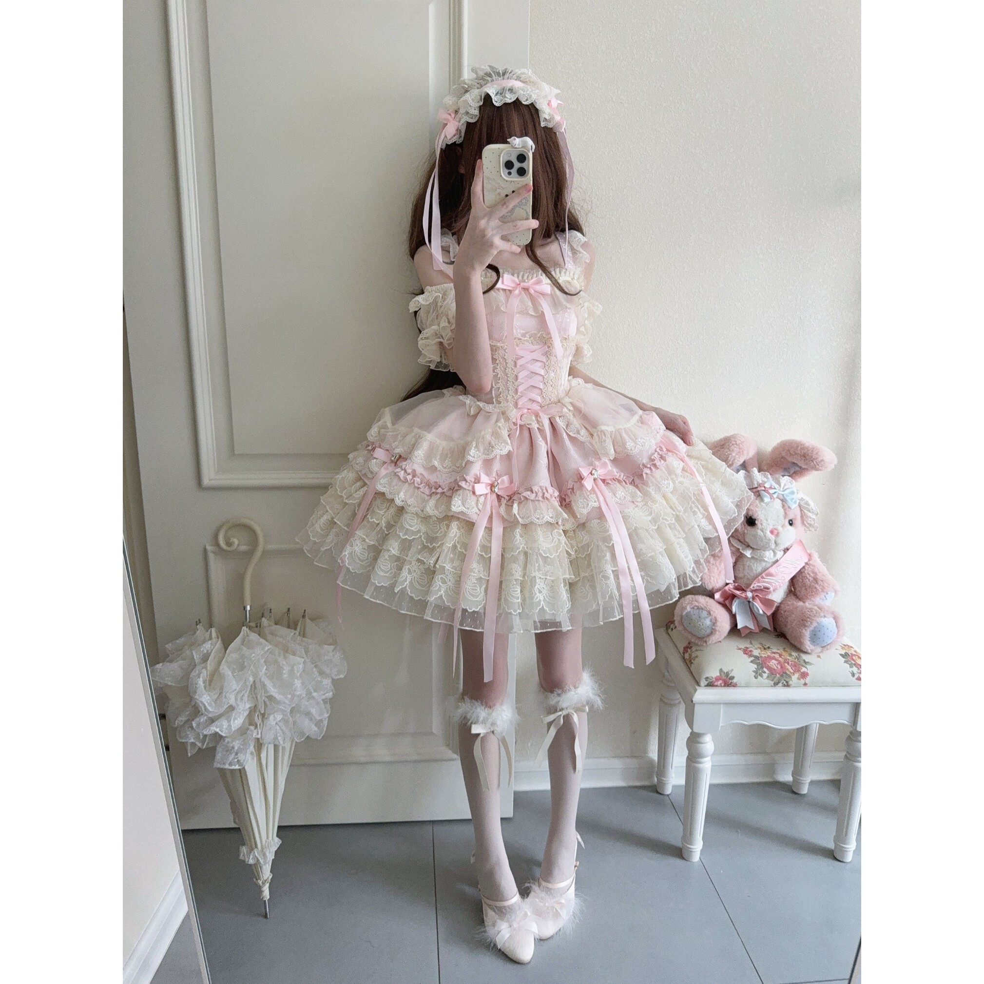 🎀 白糖少女 Lolita 洋装 | 芭蕾风 Jsk 吊带裙 💃-lolita洛丽塔连衣裙-淘宝好物网