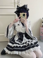 Черная юбка, фартук с бантиком