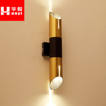 Post-modern inclined iron tube wall with living room bedroom bedside corridor aisle simple fashion art bamboo wall lamp