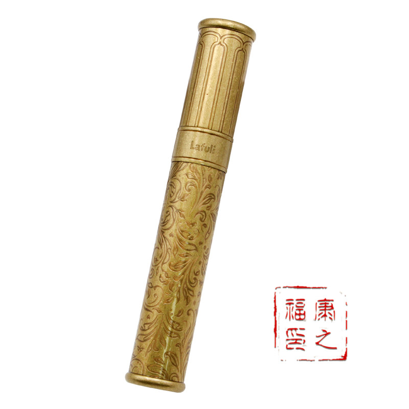  Lafuli cigar tube mono-branch portable moisturizing cylinder sealing metal pure copper engraving cigar tube