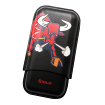Original Japanese century siglo Year of the Ox commemorative three-position cigar leather case Year of the Ox portable cigar case