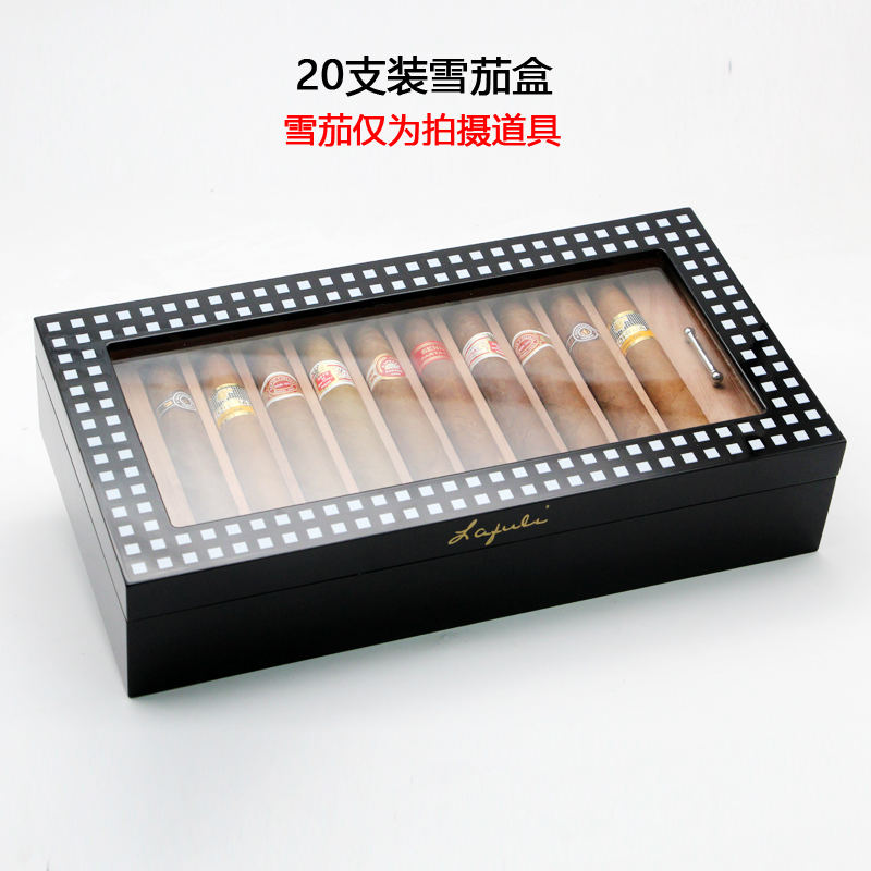  Lafuuli Cigar Case Moisturizing Box Chamberwood Constant Wet Box Cedar Wood Solid Wood Moisturizing Box Woke Eggplant