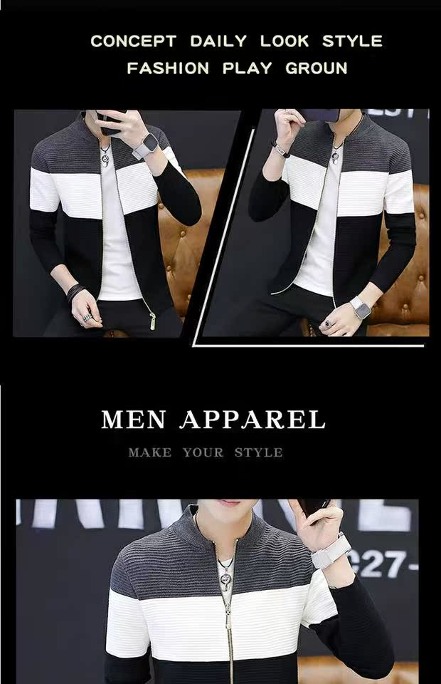 Áo len len mùa thu Áo khoác nam Giới trẻ Hàn Quốc Nam giới Phần mỏng Sinh viên V-cổ Loose Dệt kim - Cardigan thời trang công sở nam