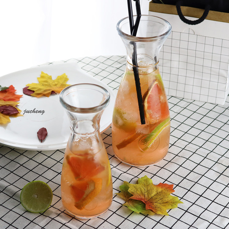 ins summer net red transparent glass cup chic cold drinks cup drinks cup juice bottle iced orange tea cup fruit tea cup