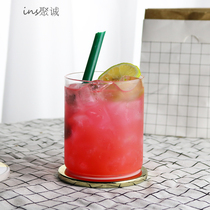 ins net red coffee hall ice american coffee cup transparent glass water cup beverage cup Nordic extremely simple dirty milk tea