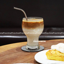 ins net red coffee hall glass cup chic brief about iced coffee cup juice cup bubble water cup fairy mug