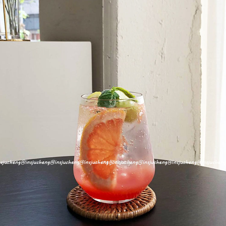 ins net red glass drink cup chic drink cup soda cup sparkling wine cup iced coffee cup 425ml