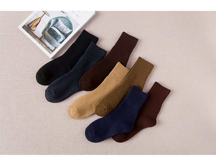 Vớ cotton mùa đông dày nam vớ cotton terry mùa đông cộng với nhung siêu dày khăn ấm vớ vớ cotton ống vớ nam