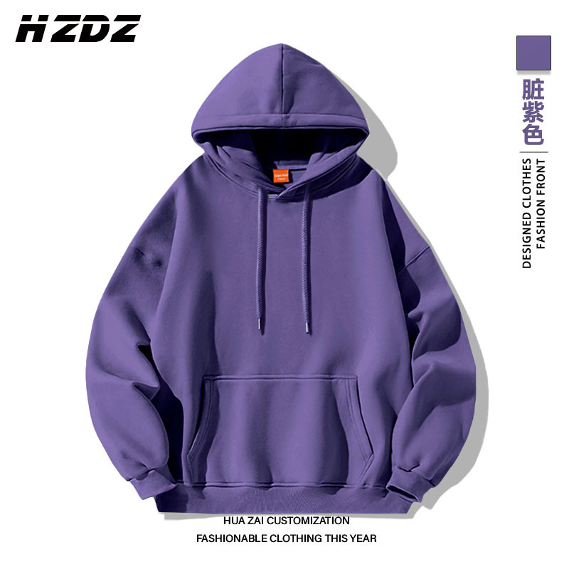 Anti-Wrinkle Heavyweight Purple Hooded Sweatshirt for Men, Trendy Solid Color Top, 2025 Spring and Autumn Hoodie, Couple's Stiff Jacket Anti-Wrinkle Heavyweight Purple Hooded Sweatshirt for Men, Trendy Solid Color Top, 2025 Spring and Autumn Hoodie, Couple's Stiff Jacket