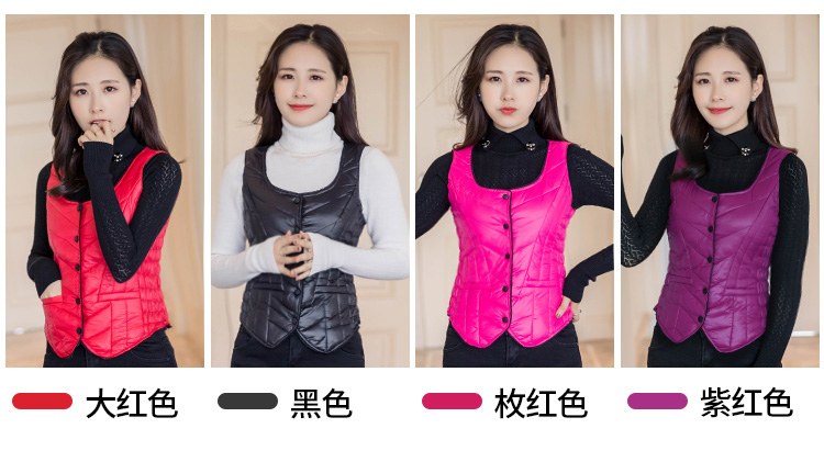Mùa thu và mùa đông mới của phụ nữ Hàn Quốc nhẹ mặc vest xuống phần ngắn của phụ nữ là mỏng và ấm áo vest mỏng xuống bộ vest nữ