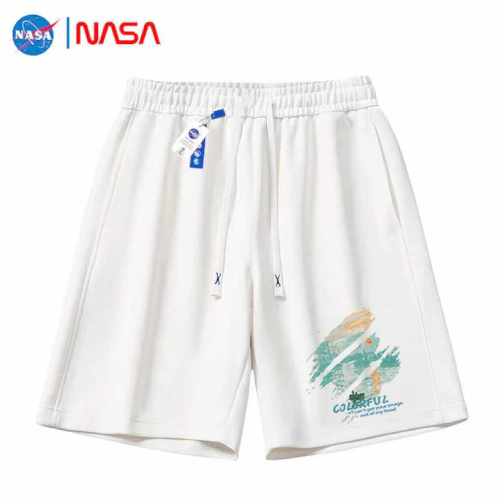 Совместные летние шорты NASA, новый стиль, хлопковые шорты, мужские брендовые свободные спортивные брюки с пятью точками для отдыха, пляжные брюки для пары