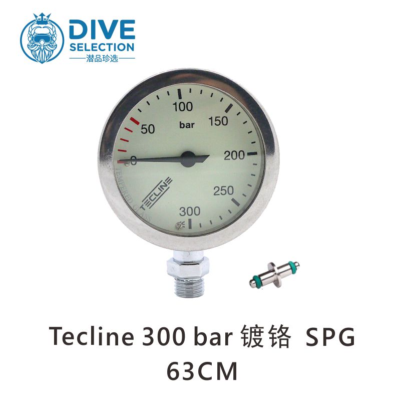 Poland Tecline 300bar 63mm Dive Residual Pressure Gauge Head Metal SPG Head Italian TM
