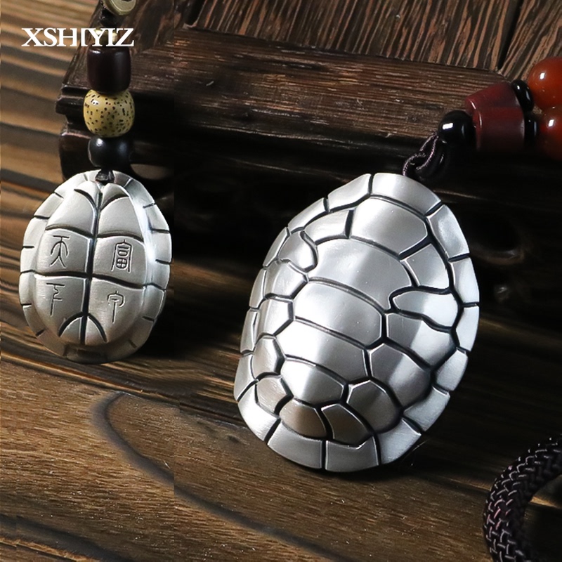Pure Silver Handpiece Made of 999 Pure Silver, Turtle Shell Keychain, a Symbol of Wealth, for Men to Carry as a Collectible Silver Ornament