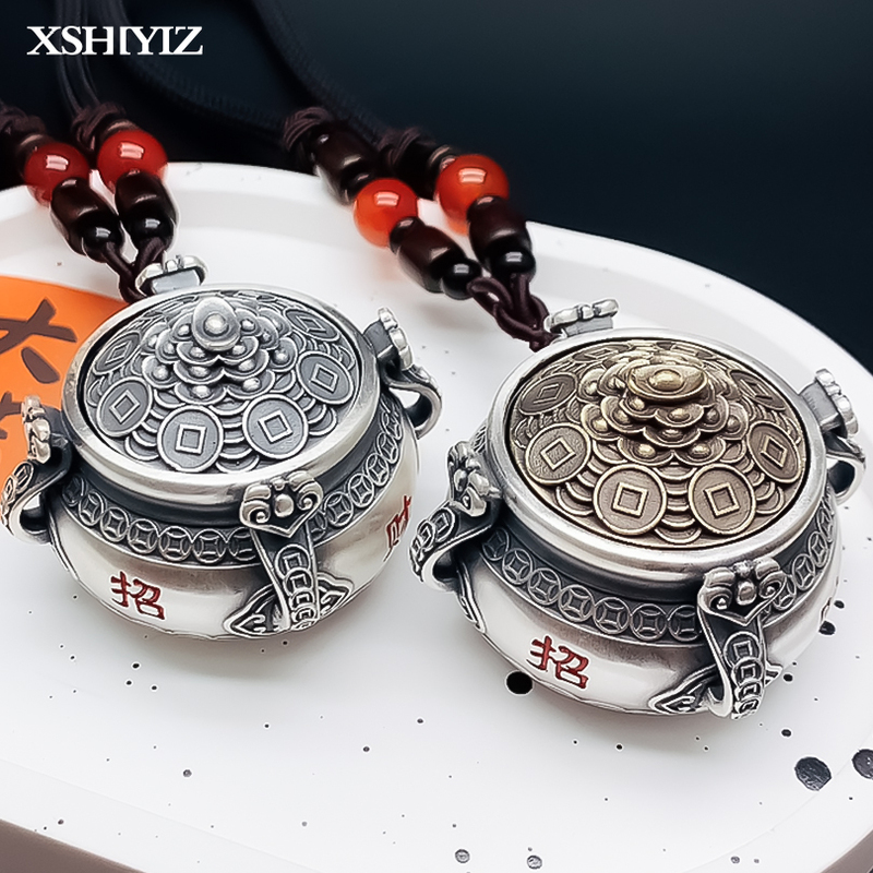 Pure Silver Treasure Bowl Hand-Held Ornament, 999 Pure Silver, Wealth-Attracting Traditional Chinese Style, Tabletop Decoration, Incense Burner Hand-Held Ornament