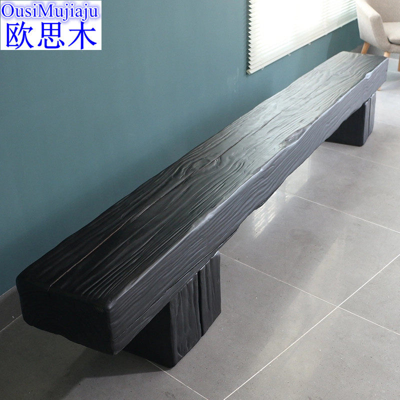 Log strip stool retro to make old TV cabinet design solid wood changing shoes stool creative whole wood strip short bench rest stool