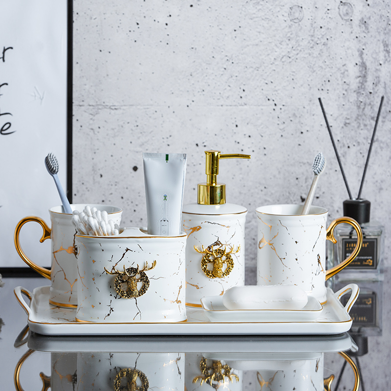 Light and luxurious bathroom Bathroom Swing-like interpanel soft dress with suit American Ceramic Toiletries HAND WASH TABLE FURNISHING