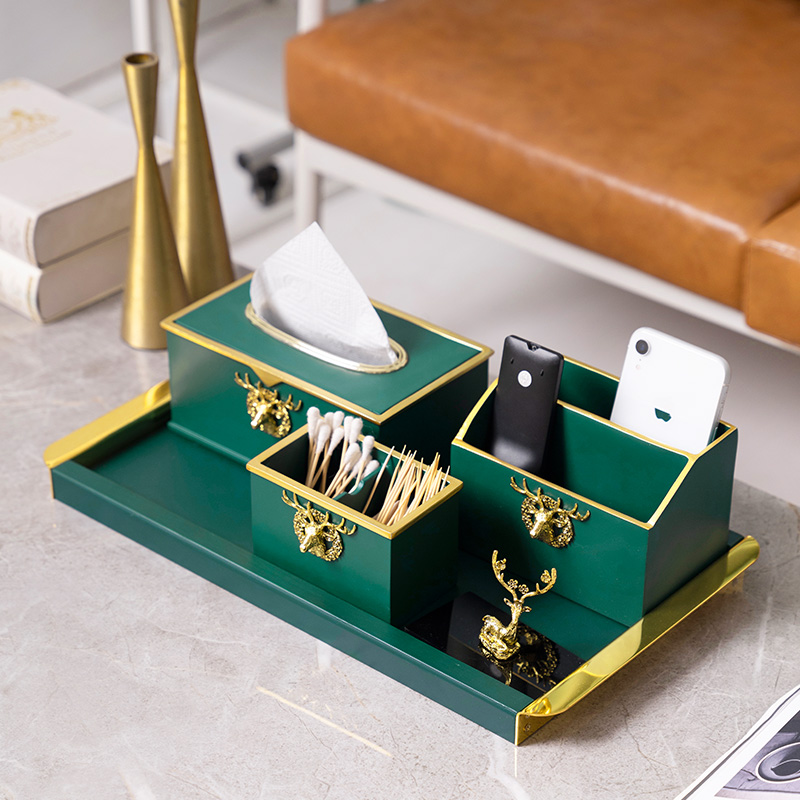 Living room paper towel box suit upscale remote control containing box dining room sanitary paper box light lavish American home tea table hem