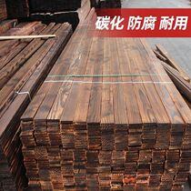Outdoor anti-corrosion wood garden courtyard terrace fire-burning board solid wood strips carbonized wood flooring wood squares