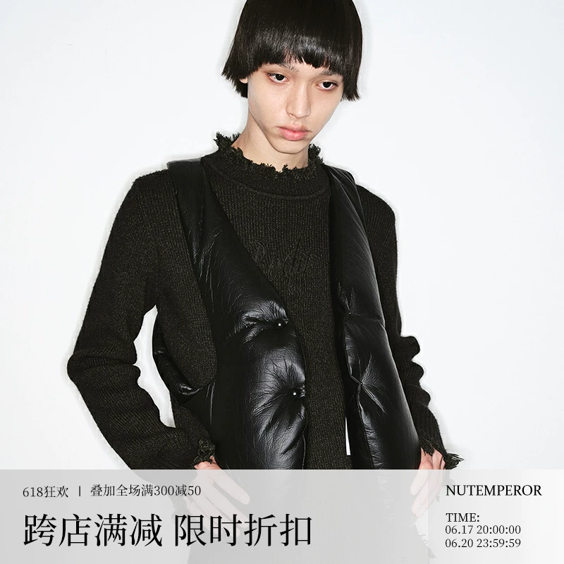 NUTEMPEROR [Tremor Project 010  外穿骨骼黑色羽绒马甲背心春]