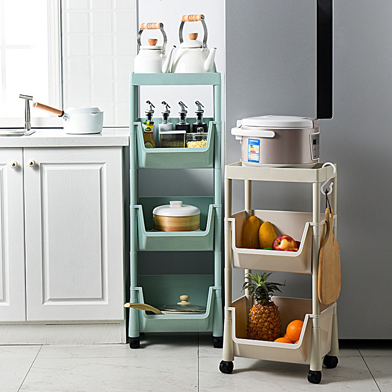 Kitchen rack floor-to-ceiling multi-storey small department store fruit and vegetable basket storage basket plastic fruit storage rack rack