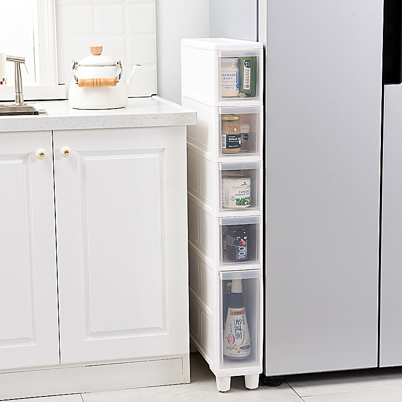 14CM crevice storage cabinet kitchen narrow frame plastic multi-layer finishing rack powder room gap rack storage cabinet