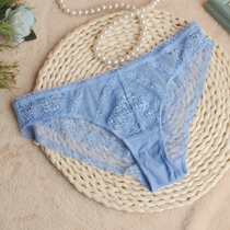 Export Europe and the United States foreign trade original single underwear female sense transparent hollow youth temptation women breathable cotton crotch low waist