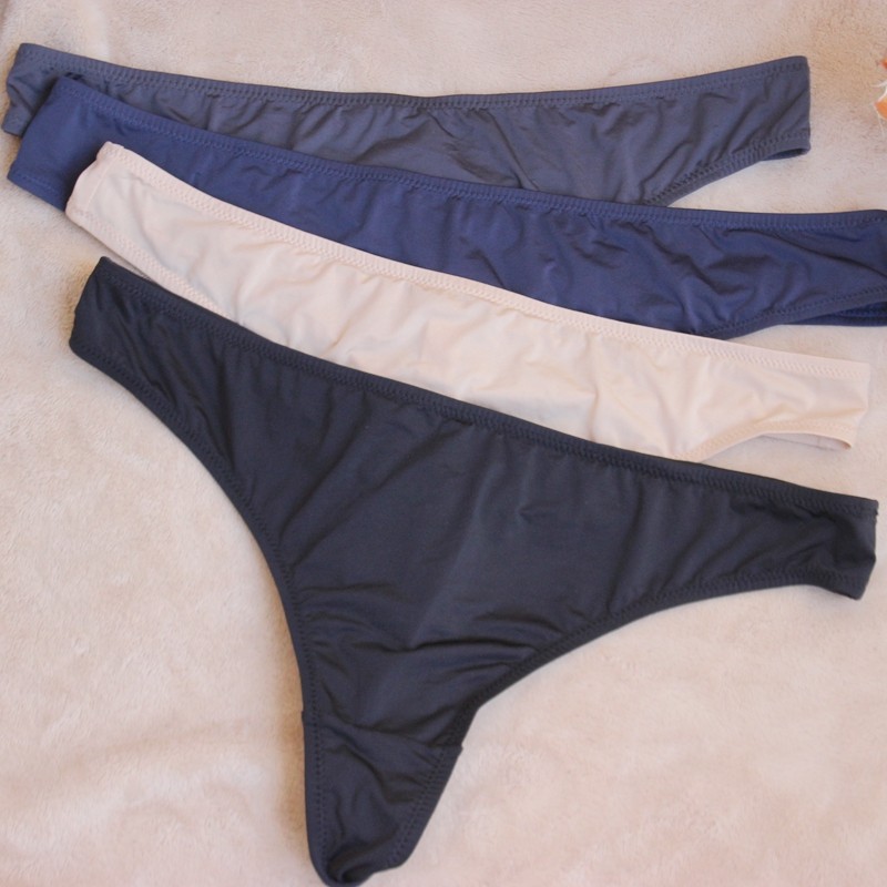 Export to Europe and the United States foreign trade original single multi-color ice silk sexy T pants low waist soft large size thong comfortable women's underwear