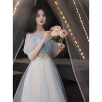 French small dinner dress feaster elegant temperament summer celebrity wear evening dress when the famous wear