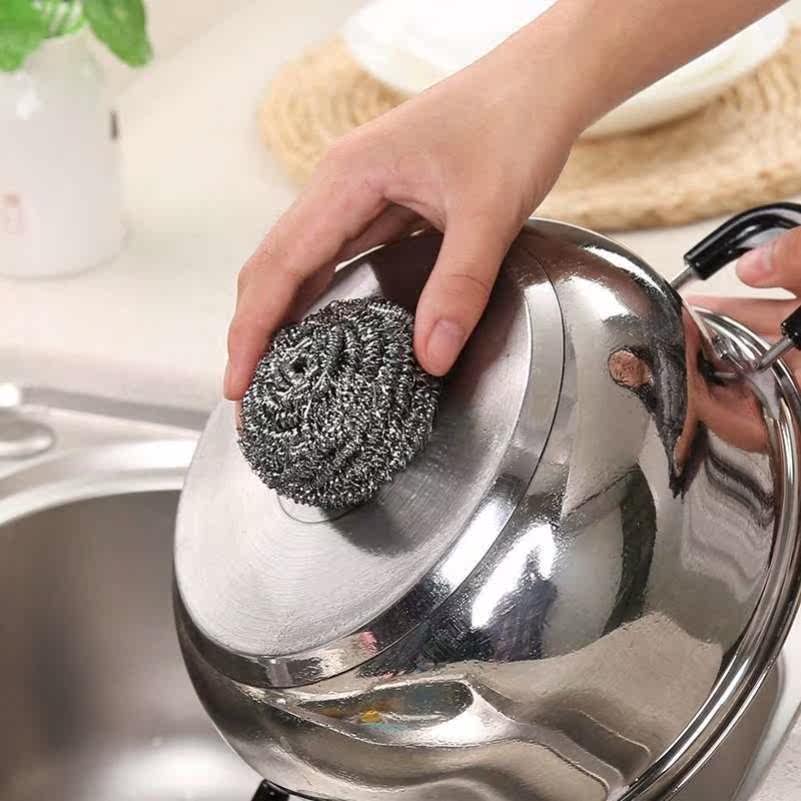 Steel wire ball cleaning ball Kitchen Accessories Big handle stainless steel not rust-free Slag Dishwashing brush pot