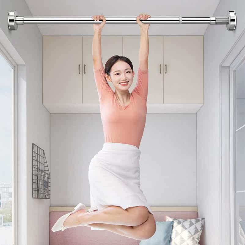 Clothesline Defence Free of perforated Telescopic Clothesline Window Curtain Rod Wardrobe support frame Dressing Room Hanging Clothes Stainless lift Lift Rod