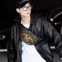 Fashion Men Small Bee Embroidered Chest Bag Tide Bag Lovers Outdoor Casual Letters Single Shoulder Sloped Satchel Front Bag