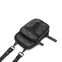 Retro Plaid Mini Zero Money Mobile Phone Bag Single Shoulder Inclined Satchel Small Hanging Bag Men Wearing Leather Belt Walk Sports Purse Strings