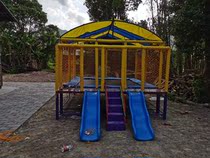 Kindergarten trampoline children large trampoline jumping bed playground outdoor buried bungee jumping bed protective net