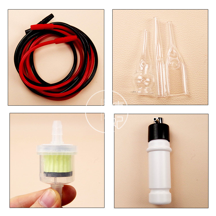 Suction Black Head Cosmetic Instrument Face Suction Machine Suction Jets Instrument Accessories Filter Glass Straw Red Black Tube Spray Bottle