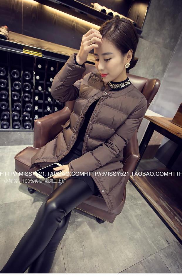 2019 áo khoác dài mùa đông mới phiên bản Hàn Quốc của áo không cổ cotton phù hợp với nữ áo khoác mỏng trong phần áo khoác cotton cotton mùa đông - Bông áo phao tommy hilfiger nữ
