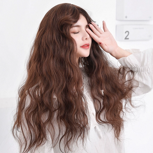 Кудрявый парик, кудрявая реалистичная челка с пробором по середине, шлем, популярно в интернете