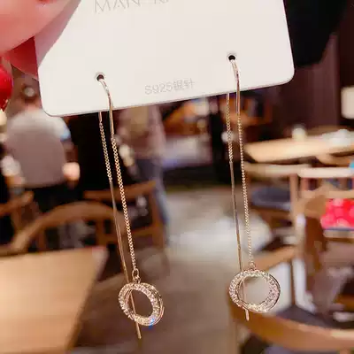 Summer East Gate round ear refining female temperament long version tassel earrings personality fashion wild 2021 New Tide