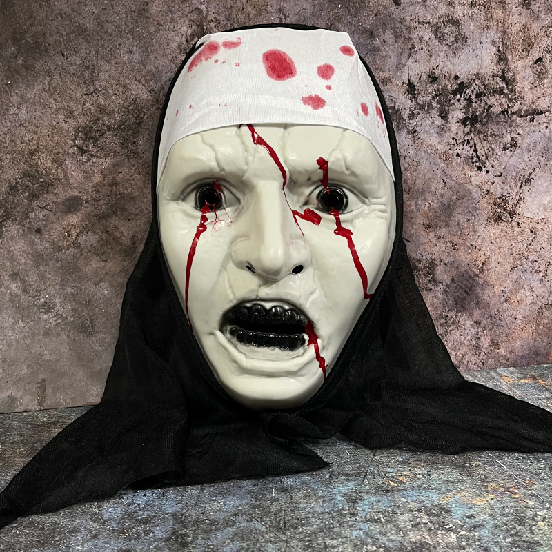 ハロウィンホラーフルフェイスマスクヘッドギア怖い面白いパーティーCOSメイクお化け屋敷エスケープルームエスケープ小道具