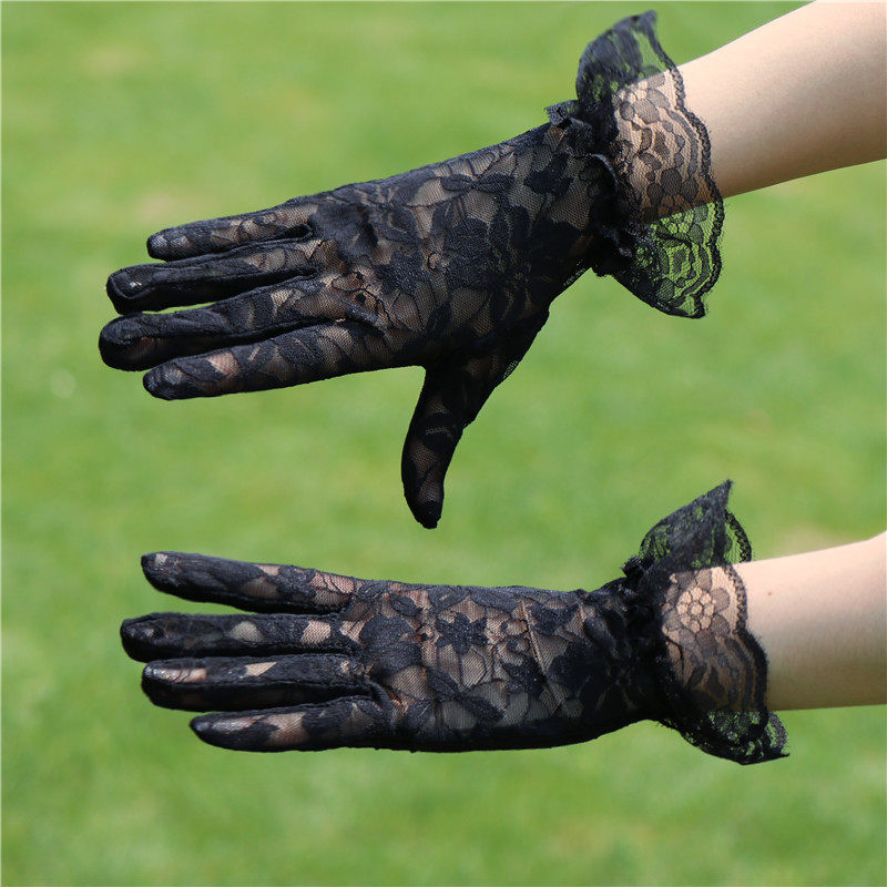 Lace gloves for women, thin, retro style, elegant and sexy, perfect for spring and autumn performances, and sun protection.