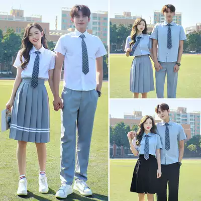 School uniform Graduation class suit Summer shirt suit Korean version of campus female British College style Junior high school high school students South Korea