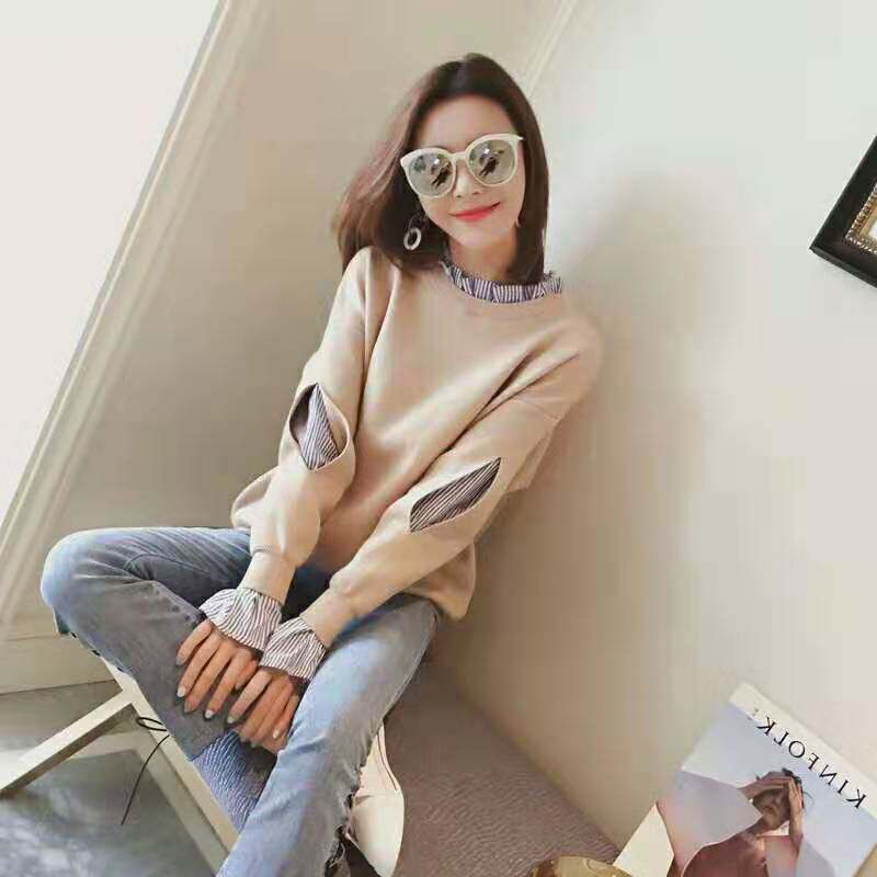 Net red fried street temperament small person salt can be sweet and fake two pieces of jeans two pieces of suit women autumn winter