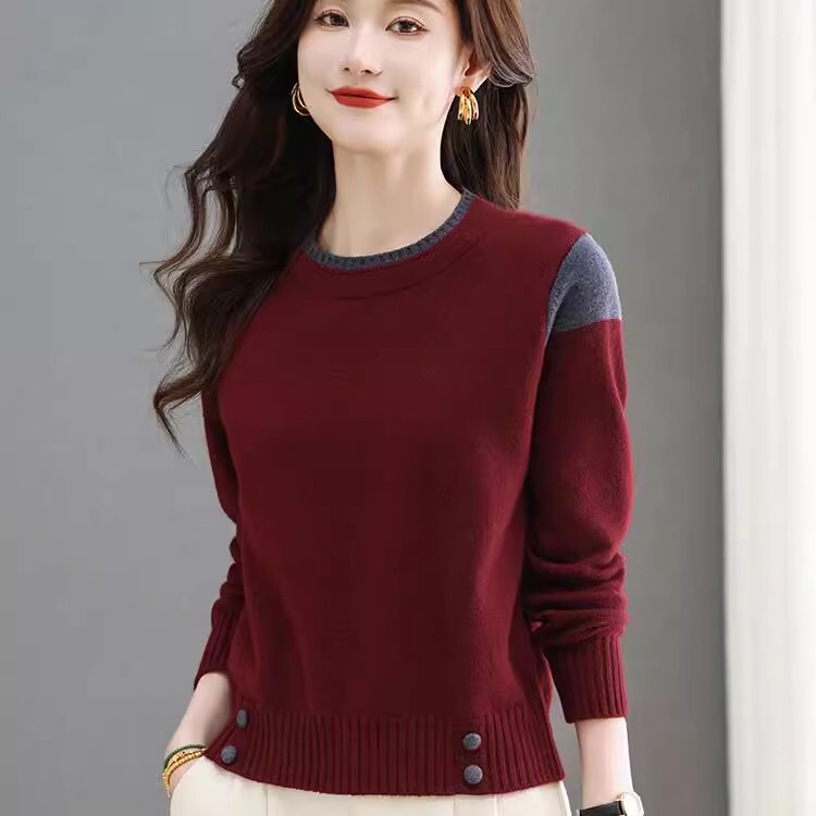 Petite Short High-Waisted Sweater for Women, Base Layer Woolen Sweater, New Autumn and Winter Thickened Slimming Round Neck Knit Top
