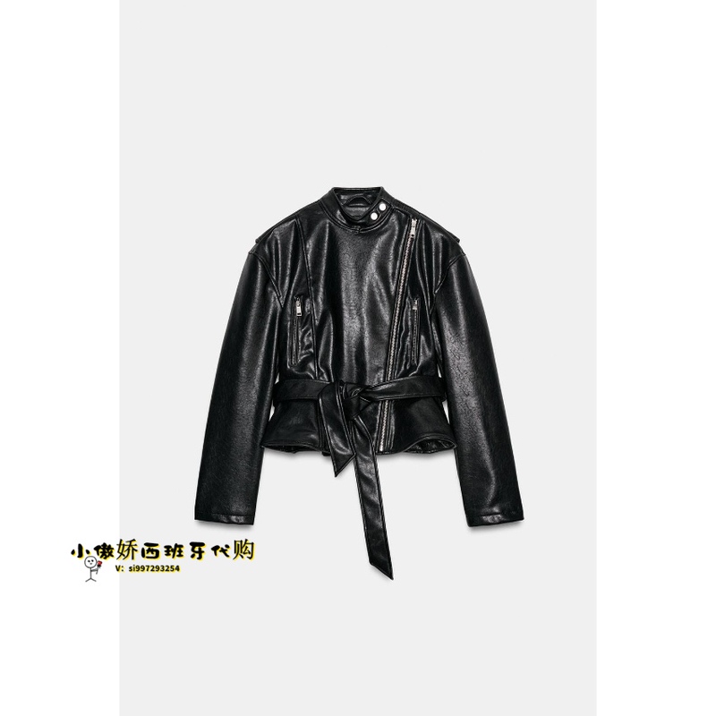 October: Little Bossy Spanish Shopping Agent Zara Leather Belt Biker Jacket 4341/712 4341712 October: Little Bossy Spanish Shopping Agent Zara Leather Belt Biker Jacket 4341/712 4341712
