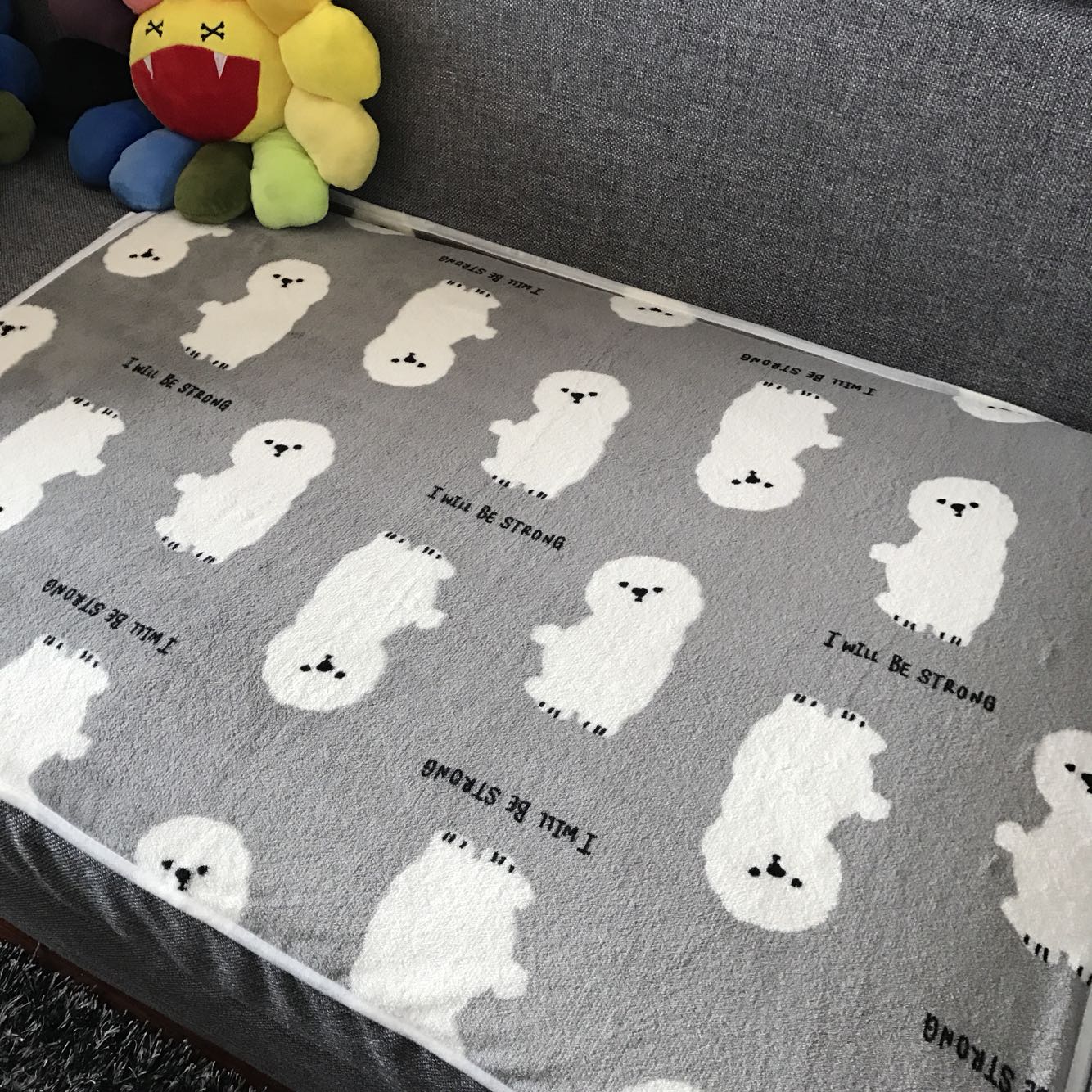 Thời trang giản dị dễ thương chăn gối màu xám chăn mền ngủ chăn Bichon văn phòng bìa flannel chăn - Ném / Chăn men long cuu
