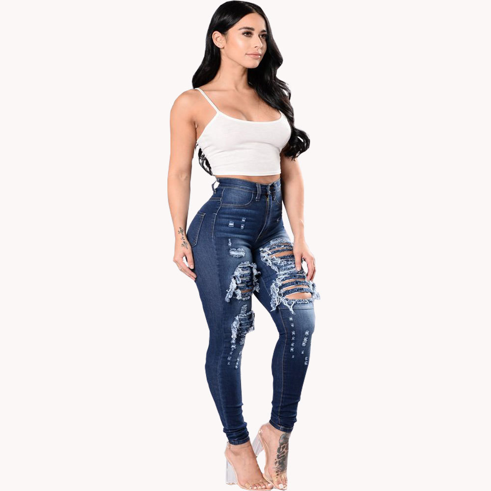 Frau Täglich Strassenmode Einfarbig In Voller Länge Jeans display picture 3