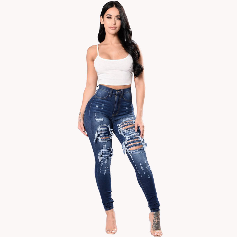 Frau Täglich Strassenmode Einfarbig In Voller Länge Jeans display picture 5