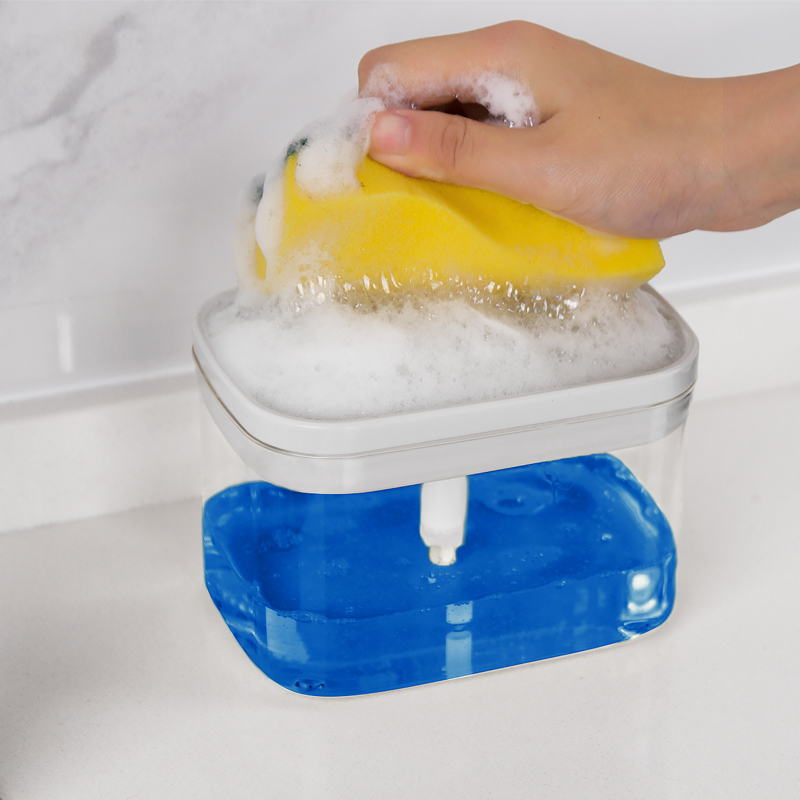 Shijia Multi-functional sponge soap liquid box kitchen cleaning fine automatic dosing box Baise cloth cleaning pressing out of the liquid box