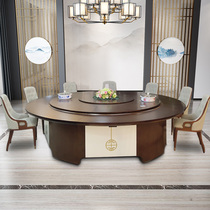 Hotel Electric Dining Table Big Round Table Willpower Light Lavish Marble Table 20 People With Automatic Rotating Hotpot Table Table And Chairs