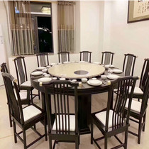 Hotel Large Round Table Dining Table Chinese Round Table Hotel Round Table Combined Electric Turntable Marble Hot Pot Big Round Table